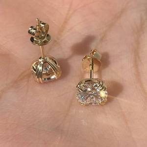 Premium Round Brilliant <b>Diamond</b> Rose Gold Plated Stud <b>Earrings</b> in Silver Elegant Fine Jewelry for Women Daily Wear Gift - Product Image 4