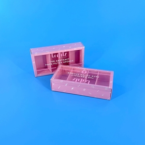 Tùy Chỉnh Màu Hồng Giấy Bao Bì Trang Điểm Hộp Công Cụ Dập Nổi Thiết Kế Với Pet Tay Áo Bọt Xốp Khay Cho Mỹ Phẩm - Product Image 5