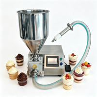 Machine de remplissage semi-automatique pour petits gobelets de dessert, cupcakes, mousses, choux, chocolats, biscuits, puddings, crèmes et gâteaux