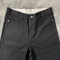 DENIMGUYS 2025 Pantalon de travail pour homme à double genouillère, style charpentier, en jean enduit de cire