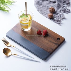 Moderno bianco nero rettangolo di <span class=keywords><strong>marmo</strong></span> e legno di Acacia <span class=keywords><strong>tagliere</strong></span> per utensili da cucina-commercio all'ingrosso - Product Image 2