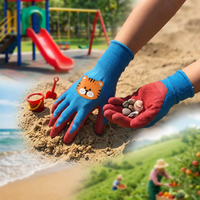 Gants de protection mignons pour enfants en nylon souple 13/15 gauge, imperméables, résistants à l'huile et antidérapants pour le jardin et la cuisine