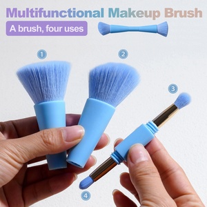 Pennello Trucco Multiuso 4-in-1 All'ingrosso con Logo Personalizzato, Pennello da Viaggio Kabuki per Blush, Contouring e Ombretto Angolato - Product Image 3