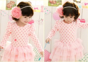 Wholesale Children Clothing Wear Cute Dot Printed Long Sleeve Cotton Dress for Kids Girls From China Manufacturer - Product Image 4