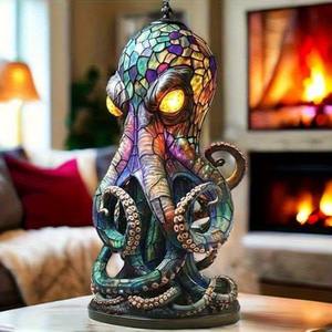 Lámpara de Pulpo de Resina con Ojos Brillantes, Lámpara 3D con Forma de Animal, Estilo Bohemio Único, Lámparas Decorativas de Mesa con Temática Oceánica para el Hogar - Product Image 5