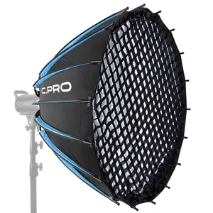 E.PRO 120 cm Parabolic Softbox PLUS High-end version with 18 steel frame spokes for Studio Photography