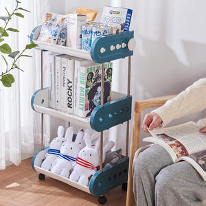 Bathroom Storage <b>Rack</b> 60X70cm 4-Tier Freestanding Durable Plastic Organizer For Toilet And <b>Shower</b> Shelf With Wheels - Product Image 4