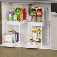 Étagère de rangement de cuisine à double couche coulissante sans perforation pour assaisonnements, multifonctionnelle, pour comptoir, vente en gros