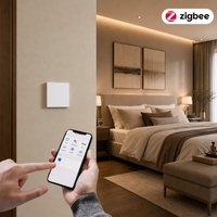 Interrupteur mural intelligent ZigBee 3.0 1/2/3/4 voies, relais 16A 400W pour contrôle par application Alexa Google Assistant 86*86