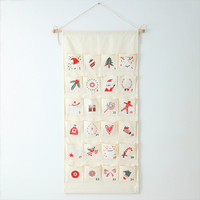 Großhandel Maßgefertigter Leinwand-Adventskalender zum Aufhängen 24-Tage-Countdown mit Taschen Adventskalender für Kinder Feiertagsdekoration