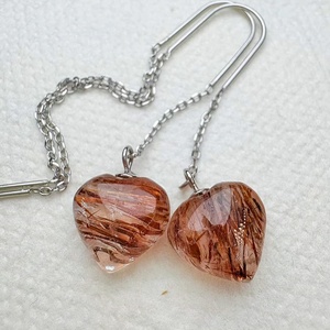 <span class=keywords><strong>Pendientes</strong></span> de Plata 925 de Alta Calidad con Cristales Curativos, Diseño de Corazón <span class=keywords><strong>Super</strong></span> 7 en Oro Negro, para Regalos de Joyería - Product Image 2