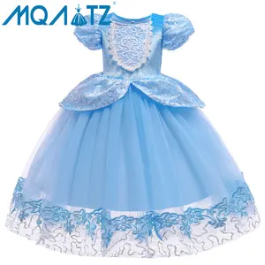 MQATZ Mädchen Prinzessin Kleid Elsa Anna Mode Mädchen Kostüm Stickerei Bubble Sleeve Party Kleider LP-268