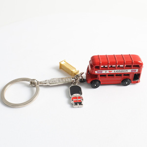 Porte-clés en métal souvenir de Londres, bus à double étage rouge, multi-breloques, Union Jack, cadeau souvenir de voyage britannique, vente en gros - Product Image 2