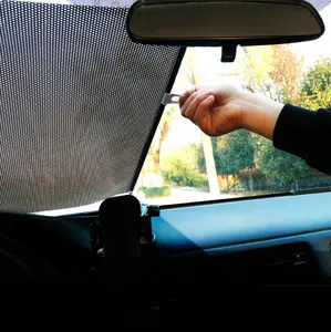ม่านบังแดดรถยนต์แบบพับเก็บได้,ม่านม้วนติดในรถยนต์สำหรับหน้าต่างด้านข้างผ้าม่านกันแสงยูวีปกป้อง