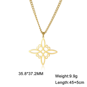 Pendentif noeud de sorcière celtique collier femme en acier inoxydable breloque pour hommes bijoux de mode Wicca cadeau d'anniversaire - Product Image 6