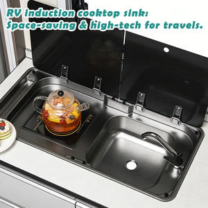 JDA-Évier durable noir en acier inoxydable pour camping-car, <span class=keywords><strong>caravane</strong></span>, remorque, camping-car, cuisinière à induction - Product Image 4