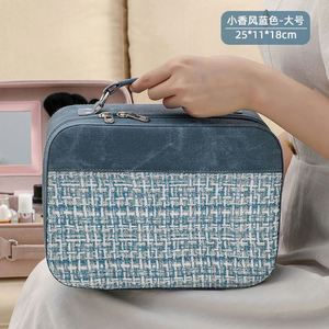 Sac à cosmétiques tendance pour femmes avec grande capacité, organiseur portable pour les voyages, petite trousse de maquillage à porter à la main - Product Image 3