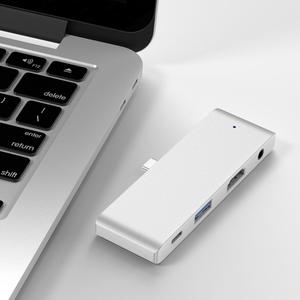 Tốc Độ Cao Đầu Duy Nhất Type-C USB3.0 4K 60Hz 3.5Mm Pd100W <span class=keywords><strong>USB</strong></span> <span class=keywords><strong>Hub</strong></span> 4 Cổng Loại C Docking Station 4 Trong 1 - Product Image 3