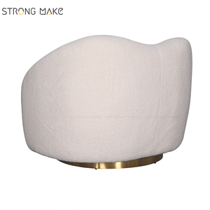 Muebles de sala de estar Silla de acento de madera de diseño con respaldo alto Silla de salón moderna de mediados de siglo con otomana - Product Image 5