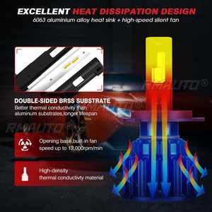 Ampoules de phares de voiture LED H4 9-32V, 2 pièces, 50W, 10000LM, étanches IP68, lampes automobiles 6000K - Product Image 6