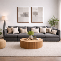 Canapé d'angle modulaire en cuir véritable Chesterfield, rembourré, minimaliste, écologique, durable, multi-pièces, en forme de L