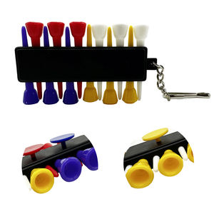 Упаковка из 1 экологичного пластикового держателя для гольф-тей с 12 отверстиями для тей, 3 маркерами для мячей, прочный аксессуар-брелок, 5,5x17,5 см, с возможностью нанесения логотипа - Product Image 5