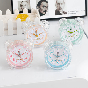 Candy Color Plastic Alarm Clock <b>Round</b> <b>Battery</b> Operated Silent Electronic Desk Clock For Bedroom Bedside Use - Product Image 1