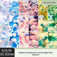 Paillettes rondes transparentes en PVC effet écaille de poisson, 6-20 mm, pour vêtements, robes de mariée et loisirs créatifs DIY