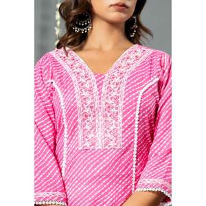 Elegante Ropa Étnica de algodón Kurta Set disponible en cantidad al por mayor para la exportación de la India Buena calidad Nuevo diseño Mujeres - Product Image 6