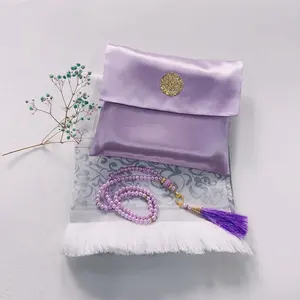 Prayer mat with travel bag Thin Turkish Prayer Rug for Men and Women with Islam Prayer Beads for Eid Travel Ramadan