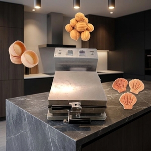 Máquina para hacer moldes cuadrados de masa estriada para tartas, moldes cilíndricos para gofres belgas gruesos, con calentamiento eléctrico + temporizador digital, para 6 unidades por lote - Product Image 2