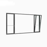 Fenêtre à battant moderne en verre trempé, acier inoxydable, pour salle de bain, avec persienne, verre Low-E, certifiée Energy Star et NOA