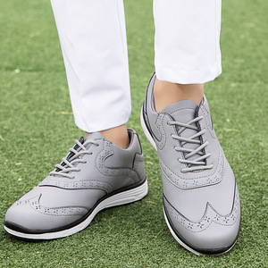 Chaussures de golf blanches pour hommes, à lacets, respirantes, avec semelle en caoutchouc, baskets de golf, chaussures de marche sur le parcours - Product Image 4