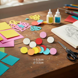 Base Rotonda in Legno Ilan, Diametro 3,5 cm, 10 Pezzi, Materiali per Artigianato - Product Image 2