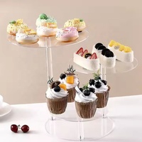 Support de présentation moderne en acrylique personnalisé pour cupcakes et desserts, plateau de service multi-niveaux transparent, écologique pour la décoration