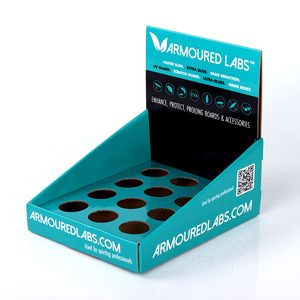 Caja de exhibición de mostrador PDQ reciclable con logotipo personalizado, estante giratorio moderno para mesa de cosméticos, papel de cartón con incrustaciones de agujeros - Product Image 4