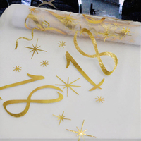 Chemin de table en gaze de polyester brillant imprimé, 18 motifs, pour fêtes d'anniversaire, décoration rustique, élégante et moderne, pour la maison et l'hôtel
