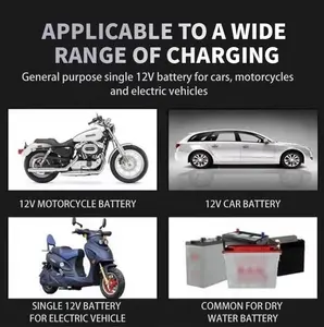 Reparo de pulso inteligente 12v2a, carregador de bateria de chumbo-ácido para motocicleta e carro