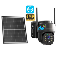 Cámara PTZ Solar Cosflow 4G con SIM, Doble Lente de 360 Grados, Control Remoto, IP66 Impermeable, Detección Humana PIR, Seguridad para Exteriores, con APP