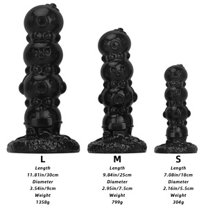 Vente en gros usine : Plug anal perlé noir, grand modèle, base évasée, pour entraînement anal, fournisseur de jouets pour adultes - Product Image 4