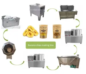 Filippine Chips di Banana Affettatrice Frittura Linea di Produzione Chip Piantaggine Macchine per La Produzione di Vendita