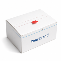 Boîte à languette personnalisée en carton ondulé avec fermeture à bande déchirable et taille flexible pour l'expédition des petites entreprises