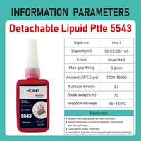 Fournisseur chinois 50ml Rouge Bleu 5543 Ptfe Revêtement Liquide Ptfe Adhésif pour Joints Filetés