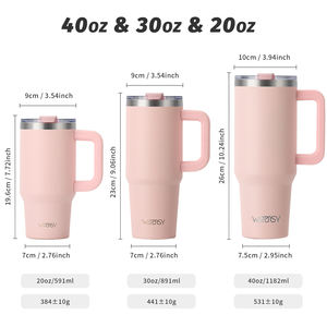 2025 Chine Watersy 30oz Logo personnalisé paille isolé sous vide tasse de voyage en métal Thermo House tasse 20oz 30oz 40oz gobelet avec poignée - Product Image 2