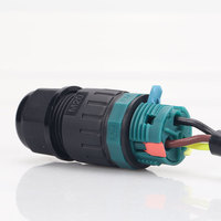Boîtier de connecteur circulaire étanche IP68 à 3 broches sans vis, bornes en laiton nickelé pour éclairage paysager LED 24A 450V