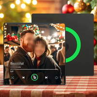 Cadre photo musical MP3 personnalisé avec aimant, haut-parleur sans fil BT 5.0, mini cadre photo numérique, autocollant pour réfrigérateur, cadeau créatif pour la maison