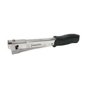 Pistola grapadora manual JY533 de uso ligero, grapadora de martillo 24R136 (1/4')-10mm (3/8'), 35000 golpes reales, 1 año de garantía, cromada - Product Image 1