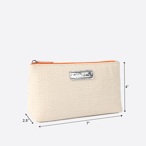 Sac à fermeture éclair durable de style naturel avec personnalisation de la marque, capacité 7x4x2.5 pouces pour le rangement de cosmétiques et l'usage quotidien - Product Image 2