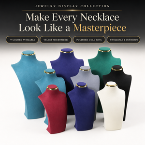 Présentoir à Colliers en Velours Microfibre pour Bagues et Colliers, <span class=keywords><strong>Mannequin</strong></span> Buste, 9 Couleurs, Accessoires de Présentation de Bijoux, Vente en Gros - Product Image 1