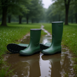 Bottes de pluie vertes Ttake, taille 42, hauteur genou, avec semelle noire - Product Image 3